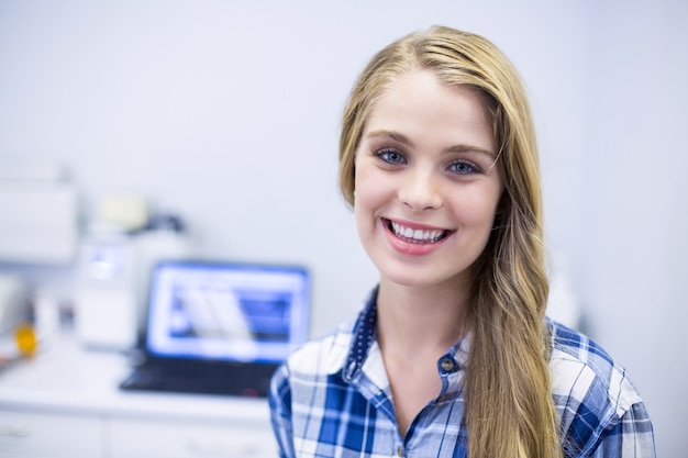 Portrait of smiling female patient