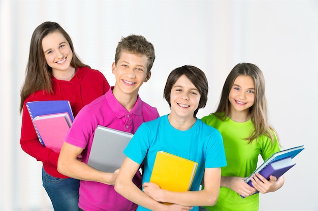 Portrait of smiling friends enjoying their day at school