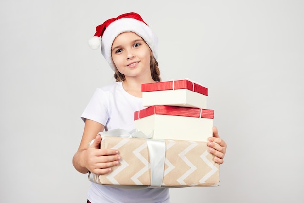 Portrait of smiling girl with gifts