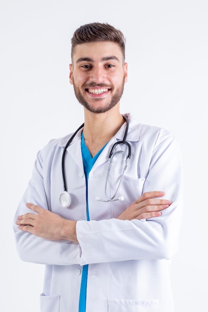 Portrait of a smiling handsome male doctor man