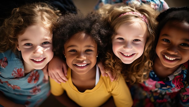 Portrait of smiling kids looking at camera