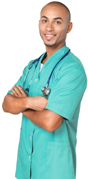Ritratto di un infermiere sorridente, dottore