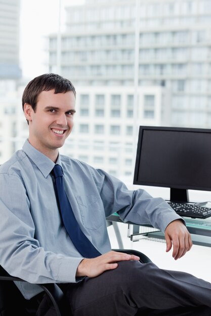 Portrait of a smiling manager posing