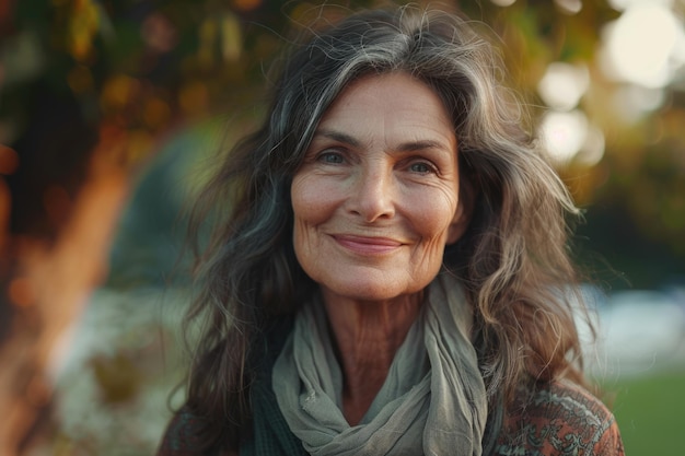 Foto ritratto di una donna di mezza età sorridente