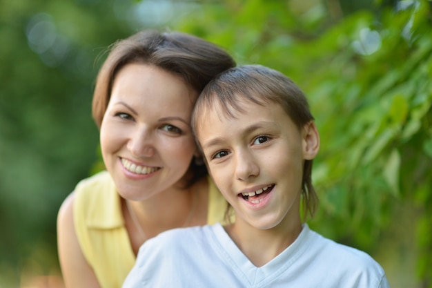 Portrait of a smiling mother and her son