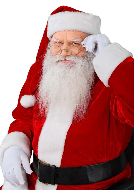 Portrait of smiling santa claus on  background