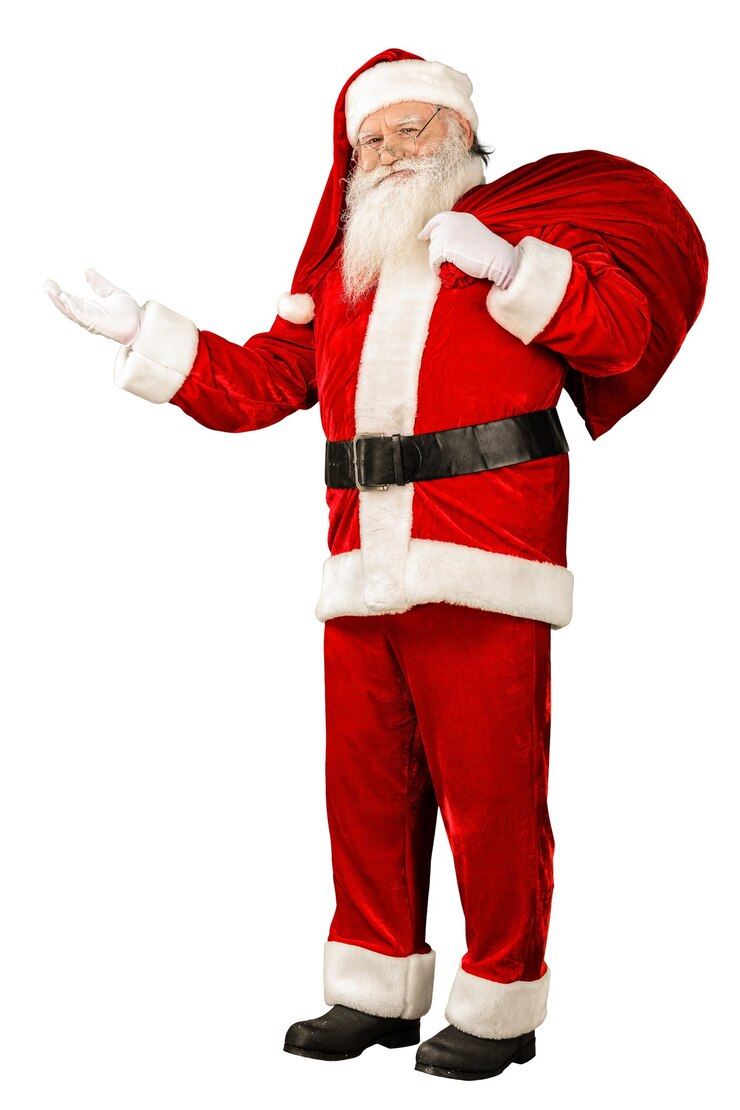 फोटो portrait of smiling santa claus on white background