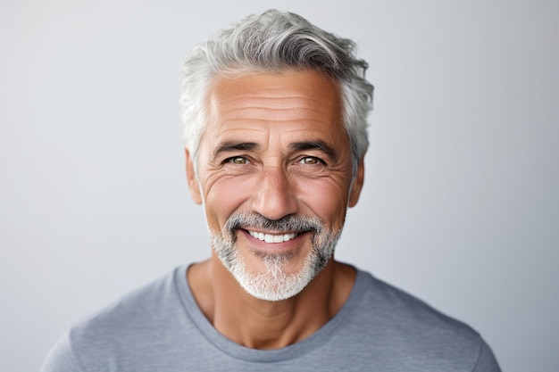 Портрет улыбающегося пожилого человека с седыми волосами