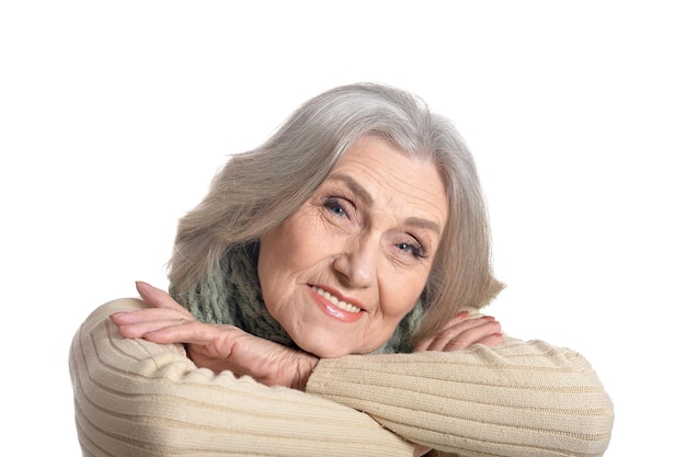 Portrait of a smiling senior woman, close up