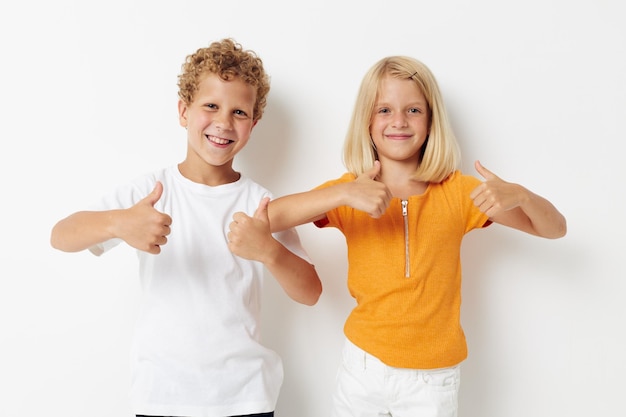 Portrait of smiling sibling