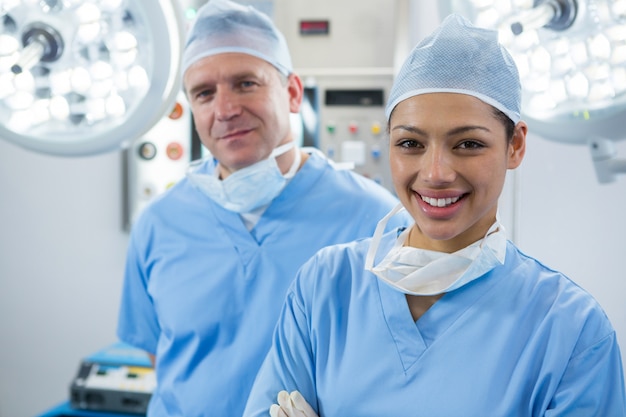 Portrait of smiling surgeons