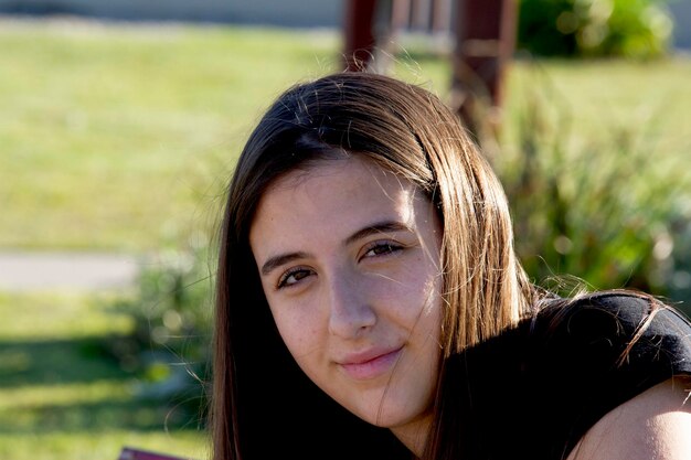 Portrait of smiling teenage girl