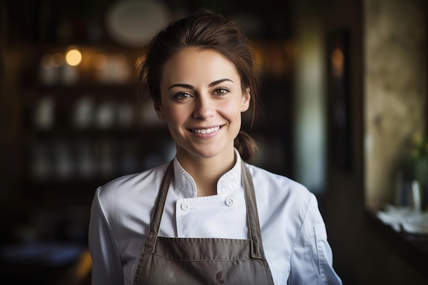 Portrait of smiling woman chef