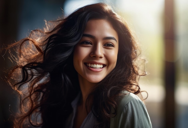 Portrait of a smiling woman isolated from the background