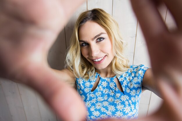 Portrait of smiling woman posing