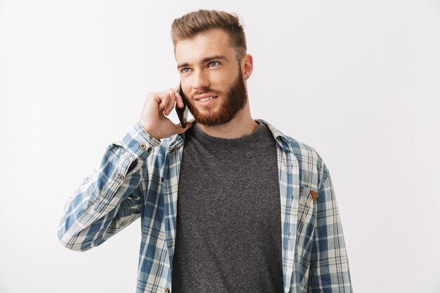 Portrait of a smiling young bearded man