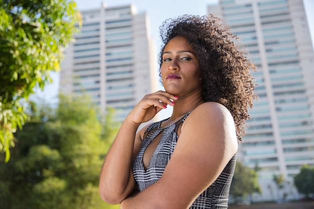 Portrait of smiling young black woman