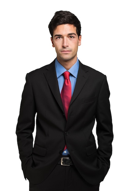 Photo portrait of a smiling young businessman