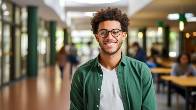 Portrait of a smiling young male college student on campus