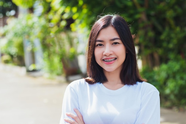 Portrait of a smiling young woman