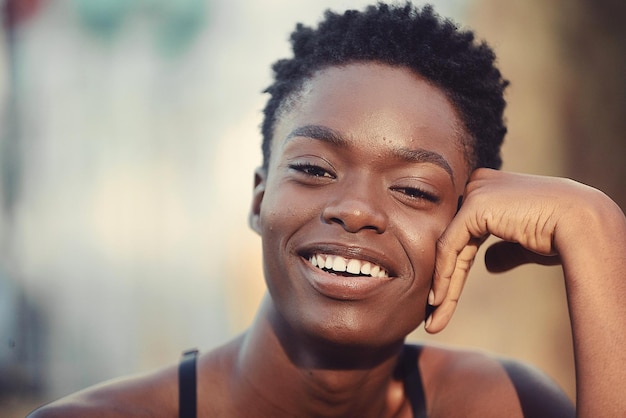 portrait of smiling young woman