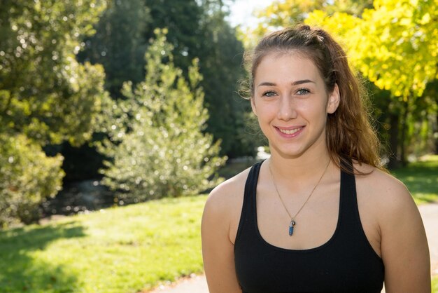 Portrait of smiling young woman