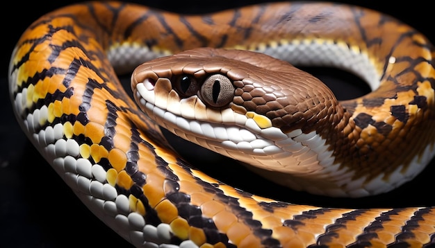 Foto ritratto di un serpente sullo sfondo
