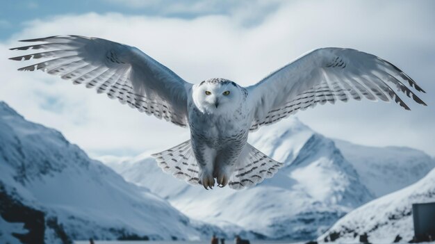 Portrait snowy owl