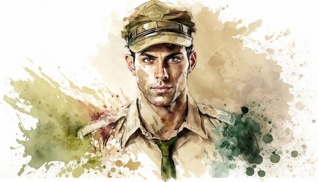 A portrait of a soldier from the army.