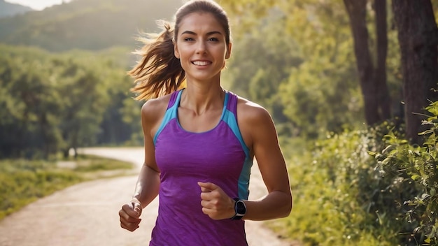 Portrait of sportswoman panting taking break during jogging training sweating while running outdoors