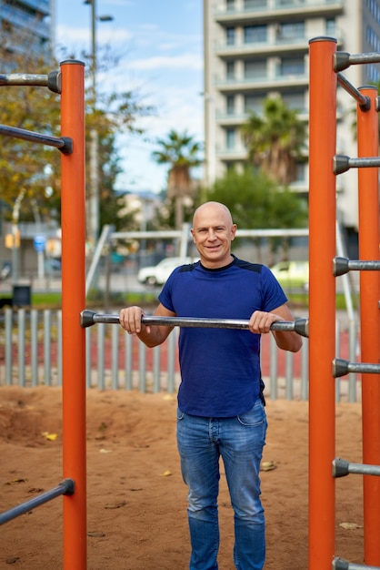 Portrait of a sporty man at outdoor