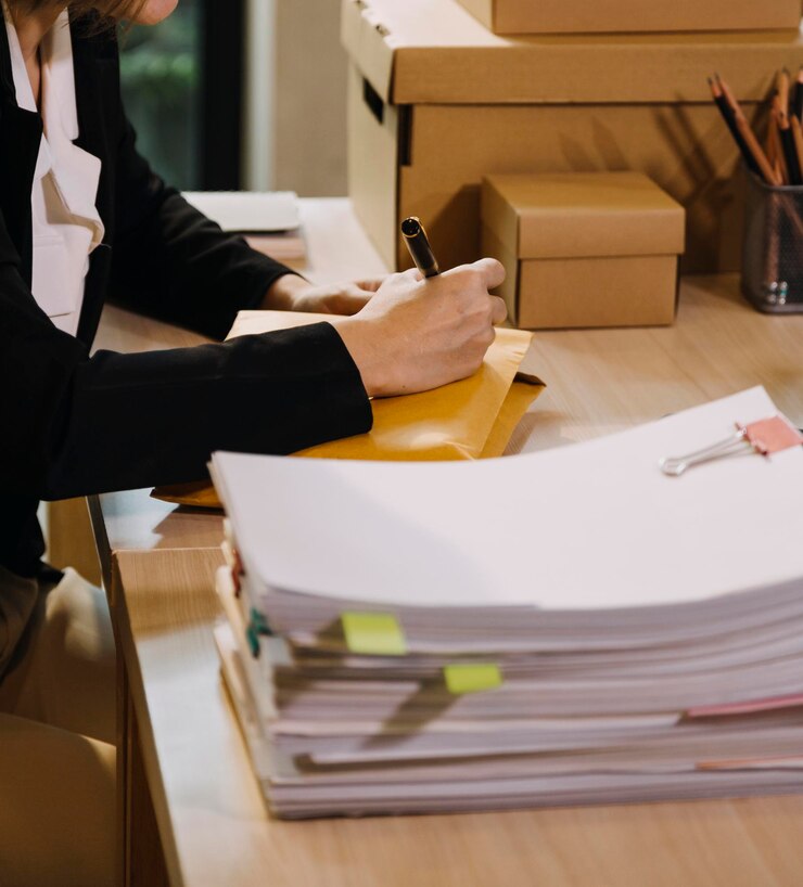 Photo 亞洲女性開辦小企業 亞洲女子開辦中小企業 兩名亞洲女性在網上檢查訂單 銷售產品 用盒子工作 在家辦公室自由工作