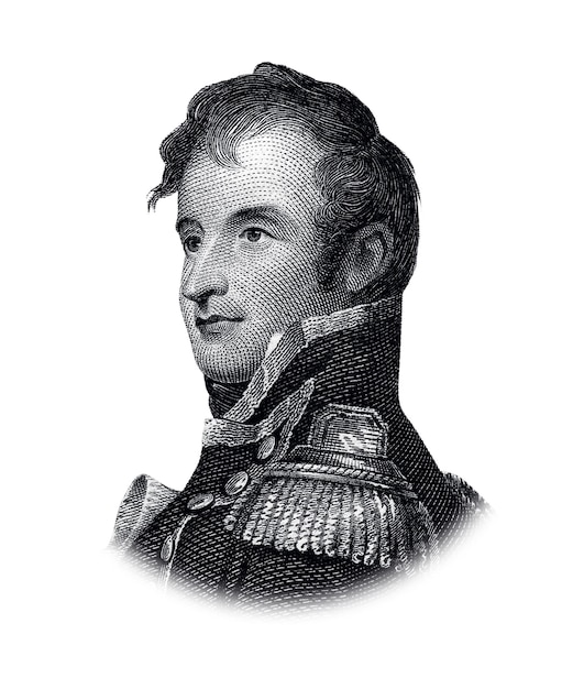 Portrait of Stephen Decatur Isolated on White Background