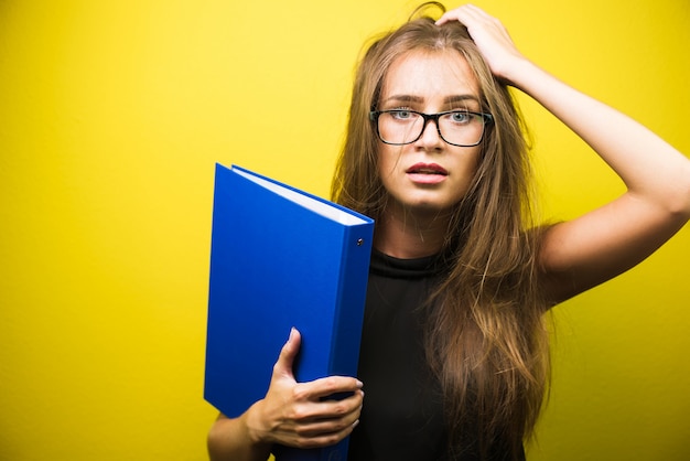 Portrait of a stressed woman