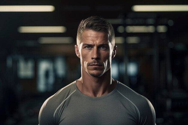 Portrait of strong fit and confident man