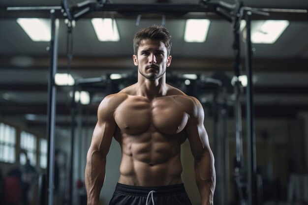 Portrait of strong fit and confident man