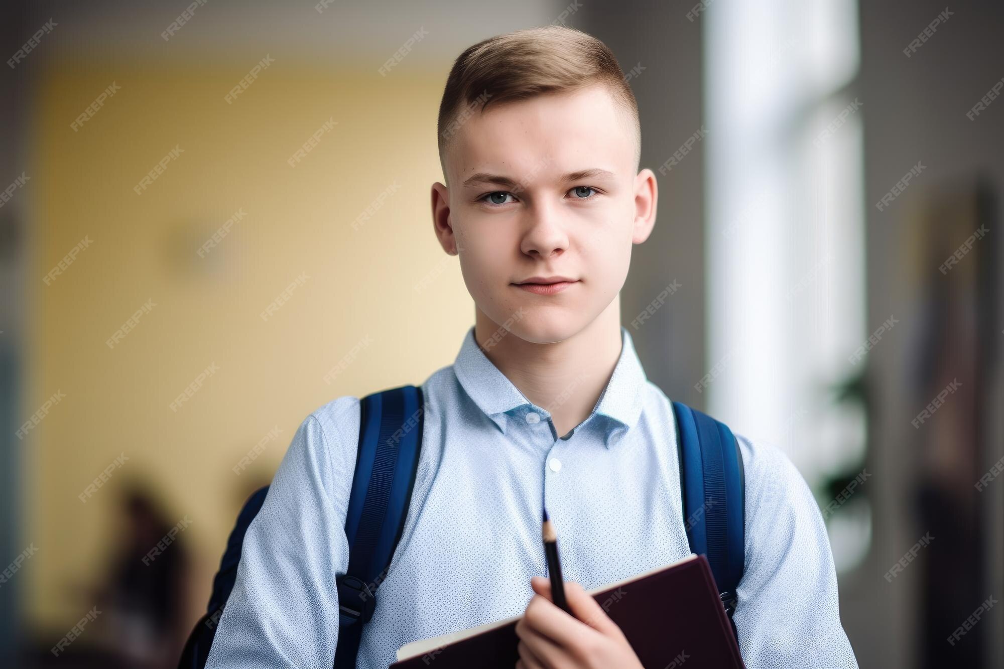 Premium AI Image Portrait Of A Student Holding A Textbook And Pen At premium-ai-image-portrait-of-a-student-holding-a-textbook-and-pen-at