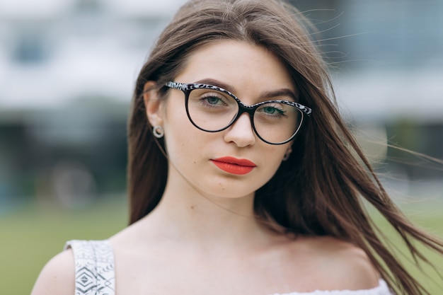 Portrait of student teenager girl