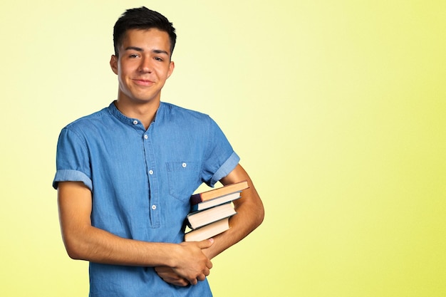 Portrait of student with books