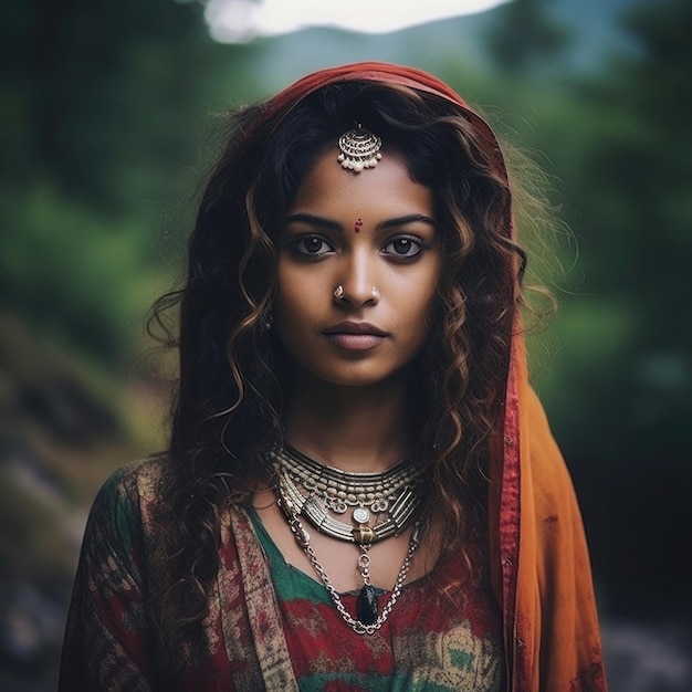 Premium AI Image | Portrait of a Stunning Indian Woman