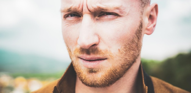 Portrait of stylish handsome young man, close up