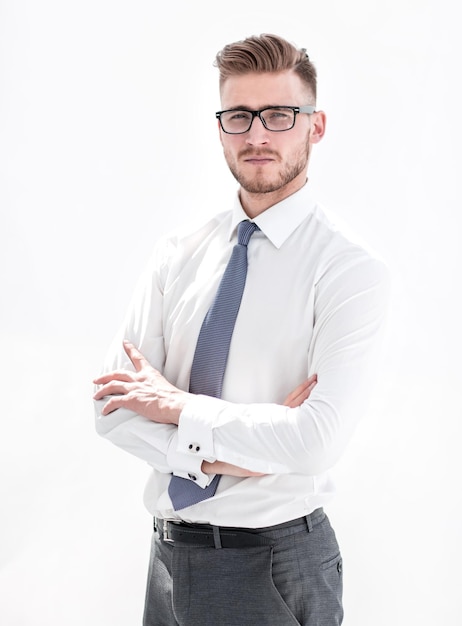 Portrait of a successful business man isolated on white