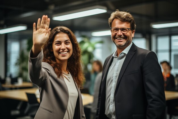 Foto ritratto di una donna d'affari di successo sullo sfondo dell'ufficio