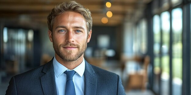 portrait of a successful businessman standing and looking at the camera