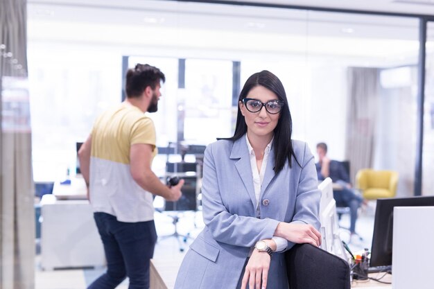 Portrait Of Successful Businesswoman Entrepreneur At Busy startup Office