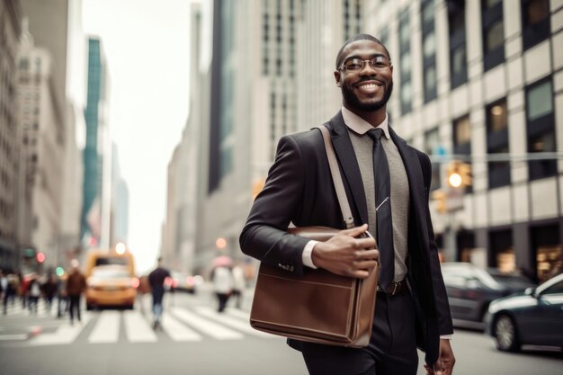 Portrait of a successful and confident career counselor with a briefcase