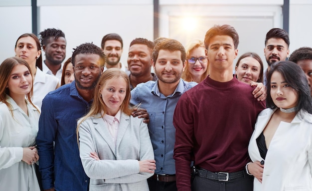 Portrait of successful creative business team looking at camera and smiling