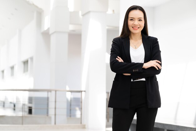 Portrait Of Successful A middle-aged Asian businesswoman smiling to camera