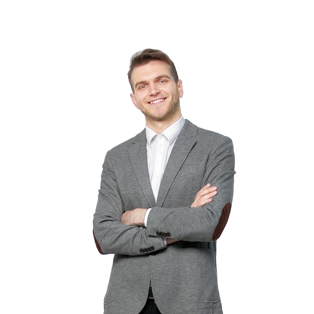 Portrait of a successful young businessmanisolated on white