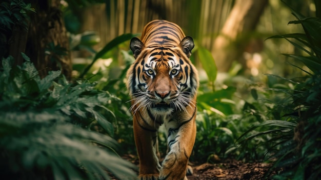 Foto ritratto di una tigre di sumatra